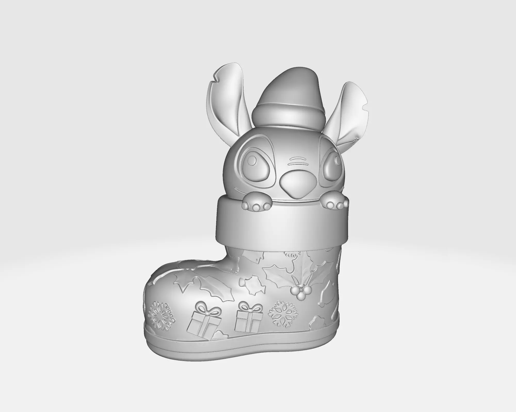 Cute Stitch Christmas Boot Ornament Holiday Decoration 3D print model_1