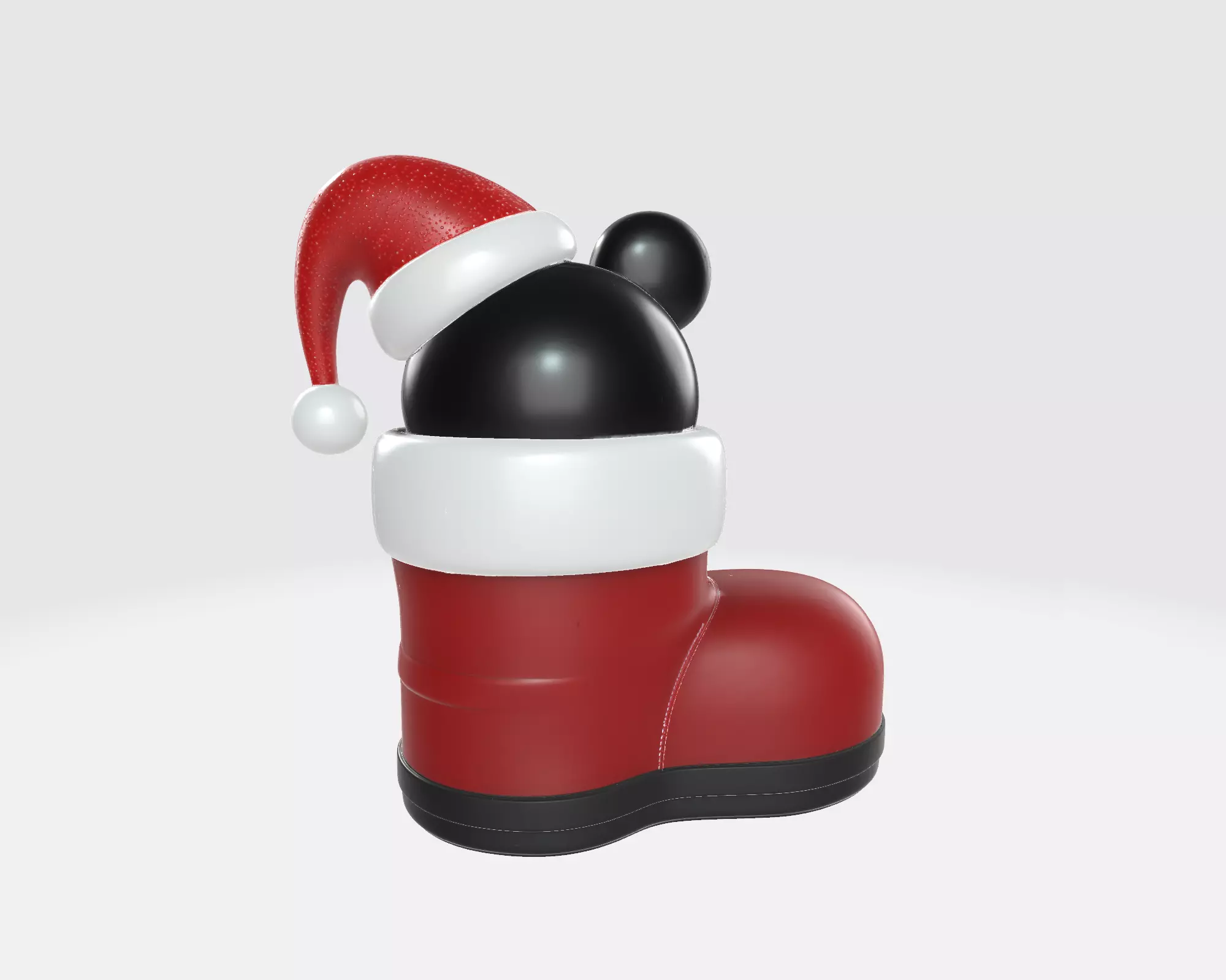 Christmas Cartoon Mouse Boot Ornament Cute Holiday Decoration 3D print model_7