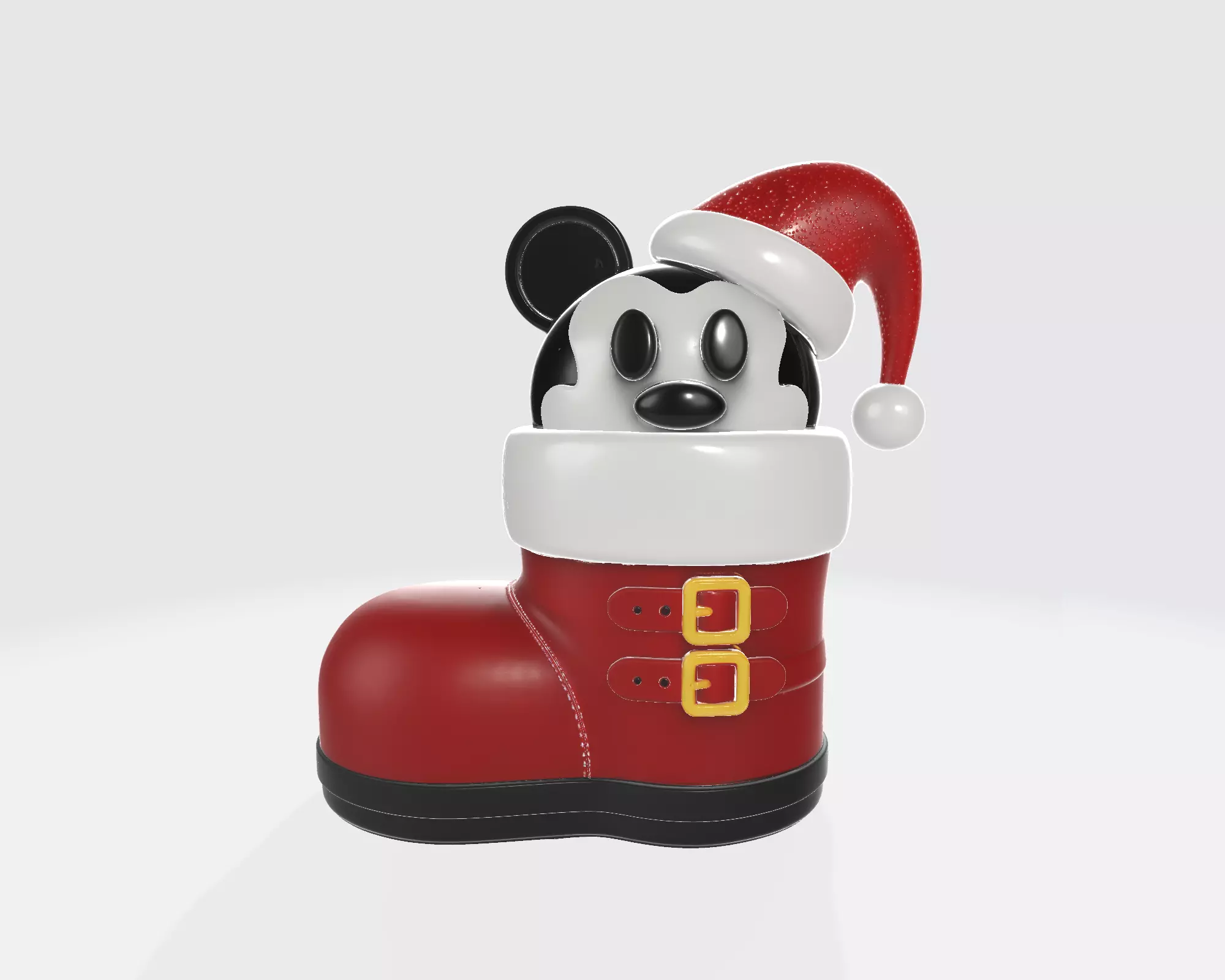 Christmas Cartoon Mouse Boot Ornament Cute Holiday Decoration 3D print model_5