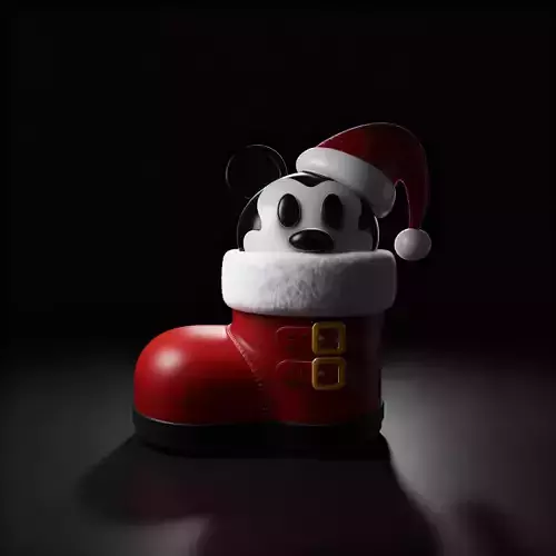 Christmas Cartoon Mouse Boot Ornament Cute Holiday Decoration 3D print model