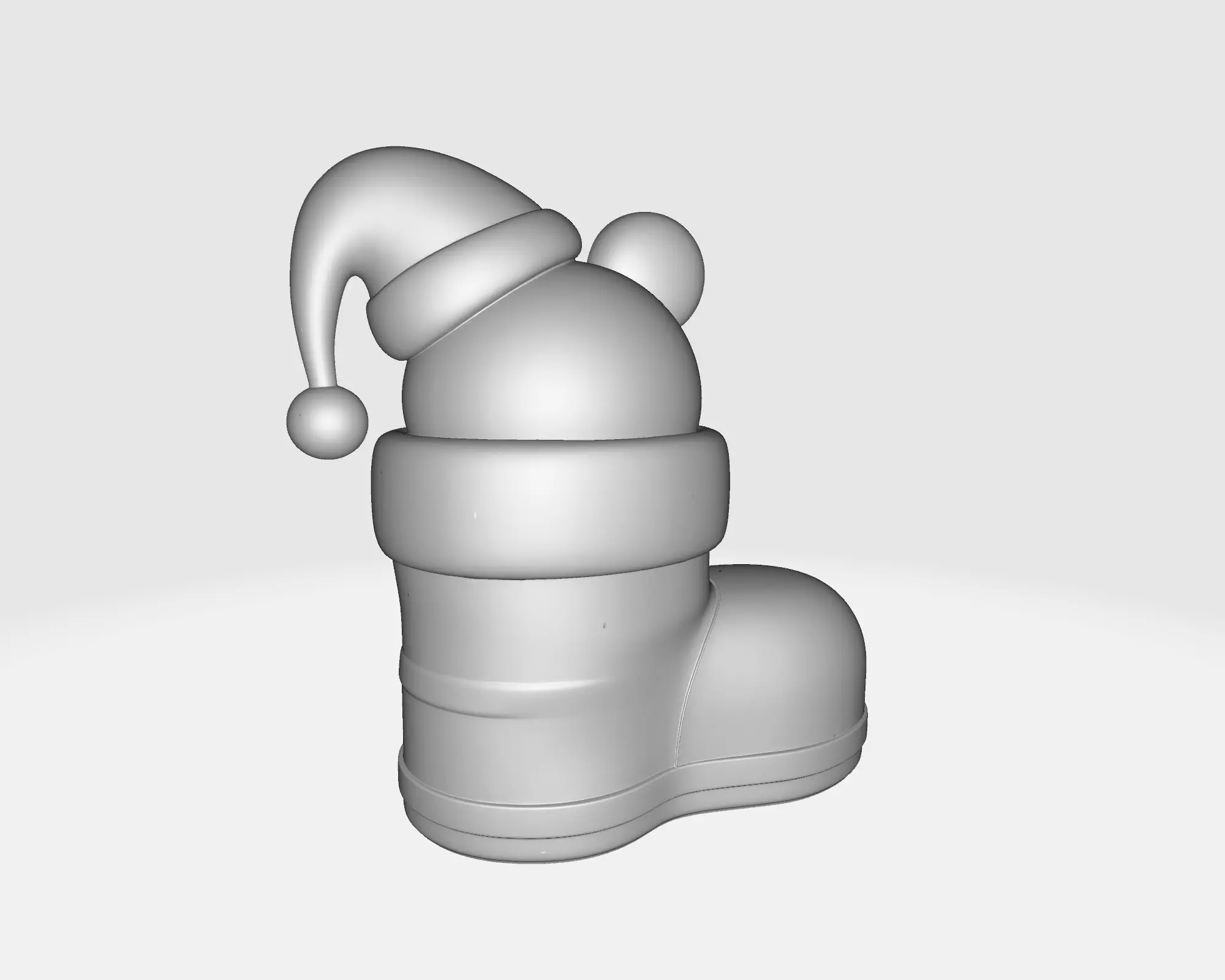 Christmas Cartoon Mouse Boot Ornament Cute Holiday Decoration 3D print model_4