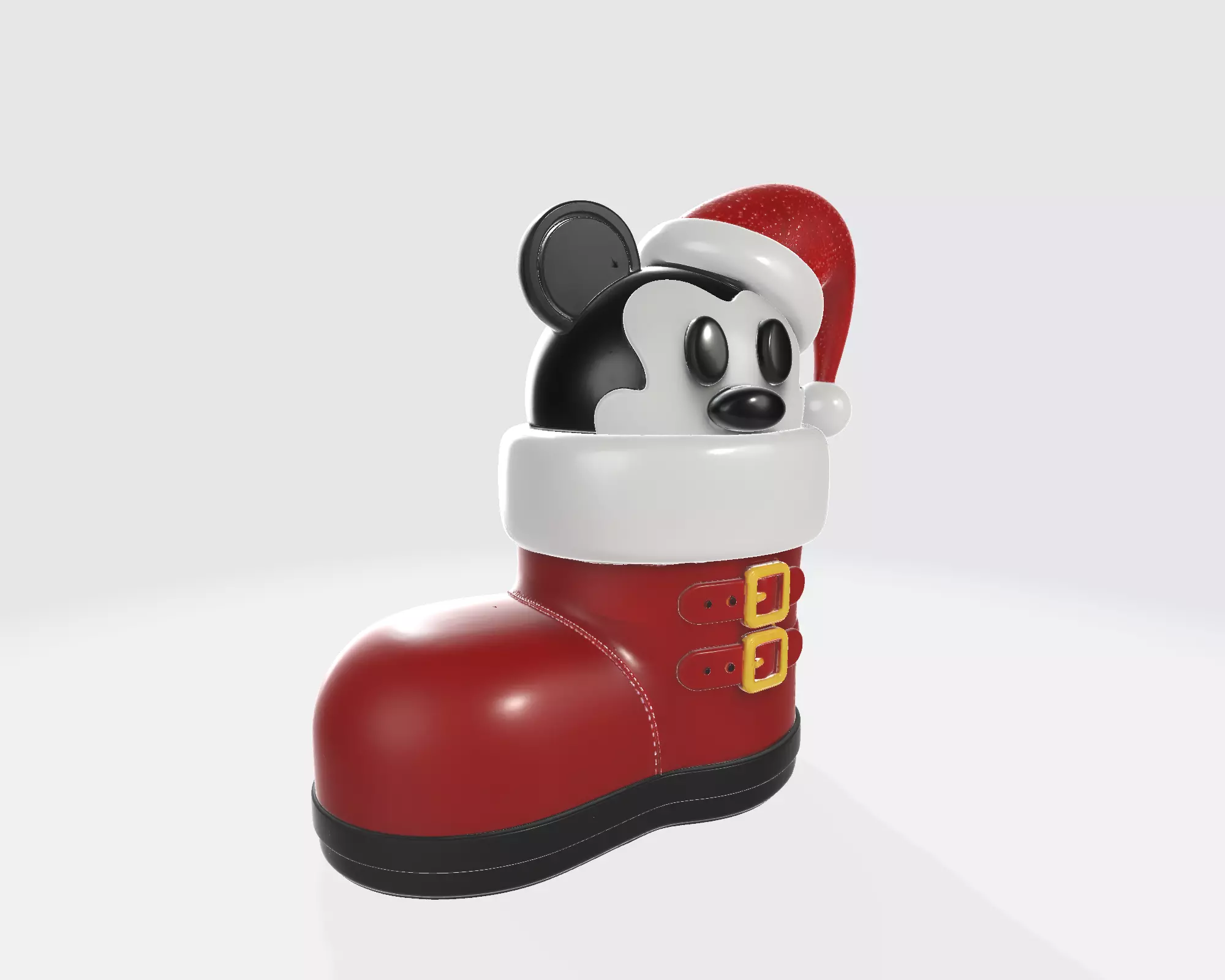 Christmas Cartoon Mouse Boot Ornament Cute Holiday Decoration 3D print model_8