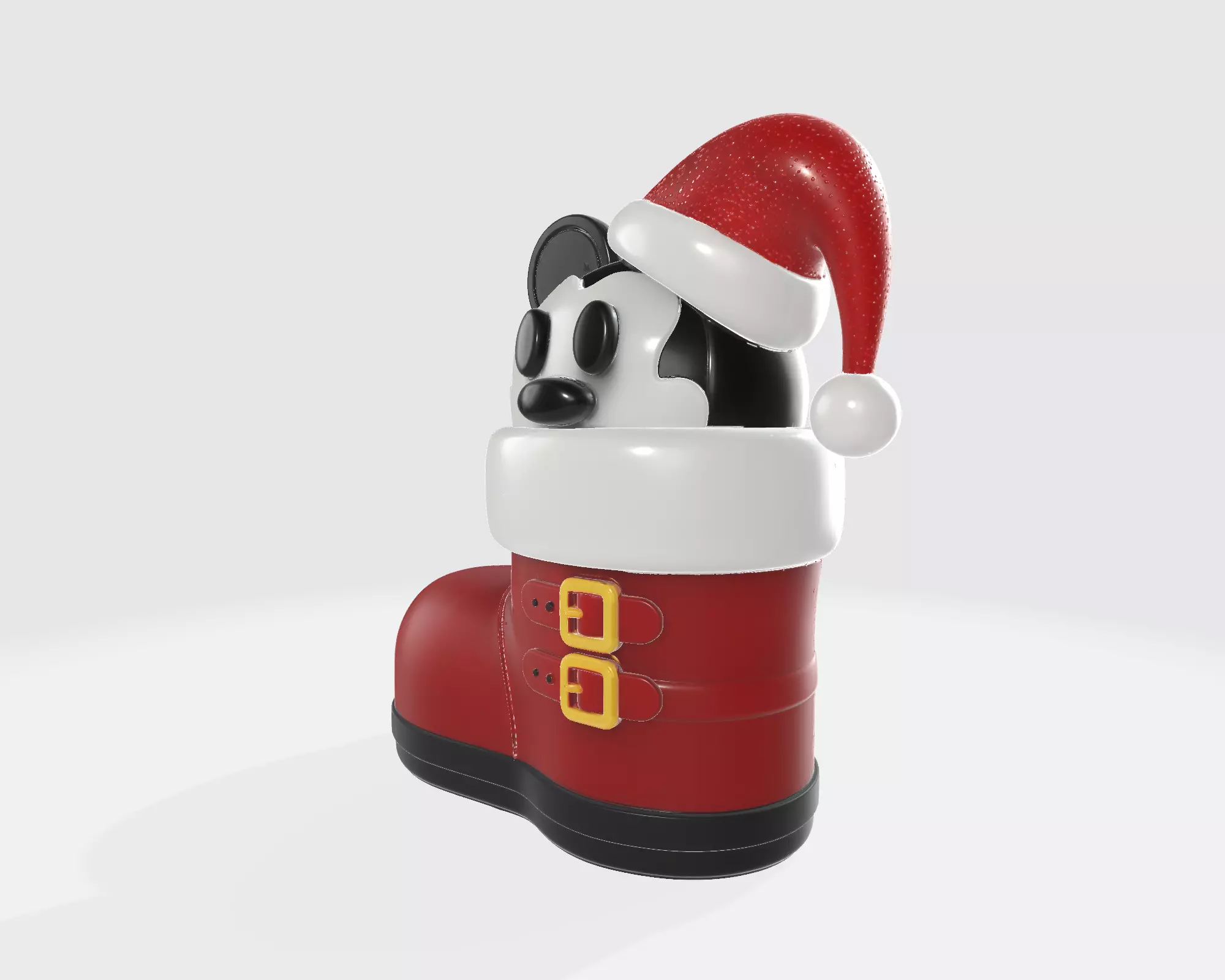 Christmas Cartoon Mouse Boot Ornament Cute Holiday Decoration 3D print model_6