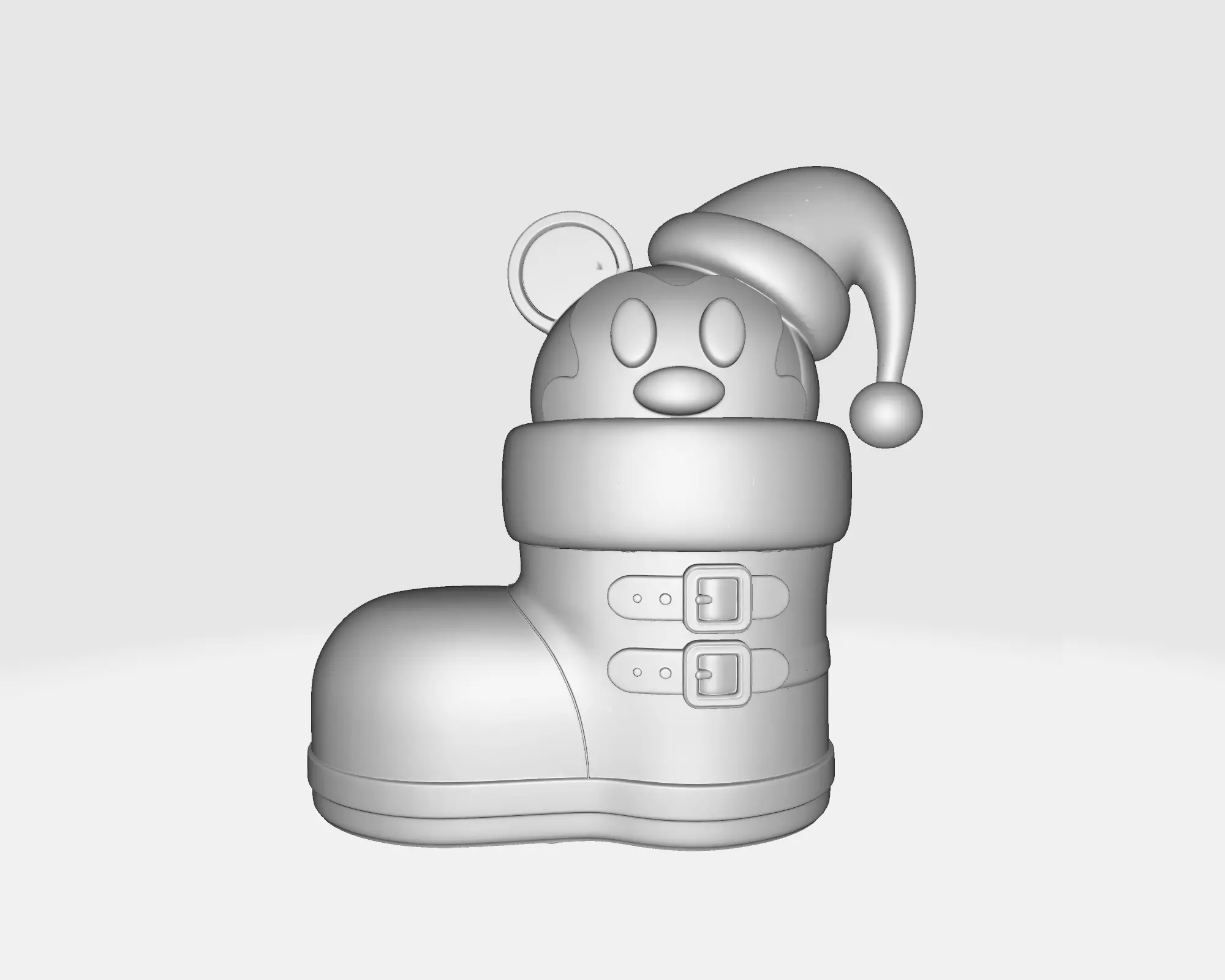 Christmas Cartoon Mouse Boot Ornament Cute Holiday Decoration 3D print model_1