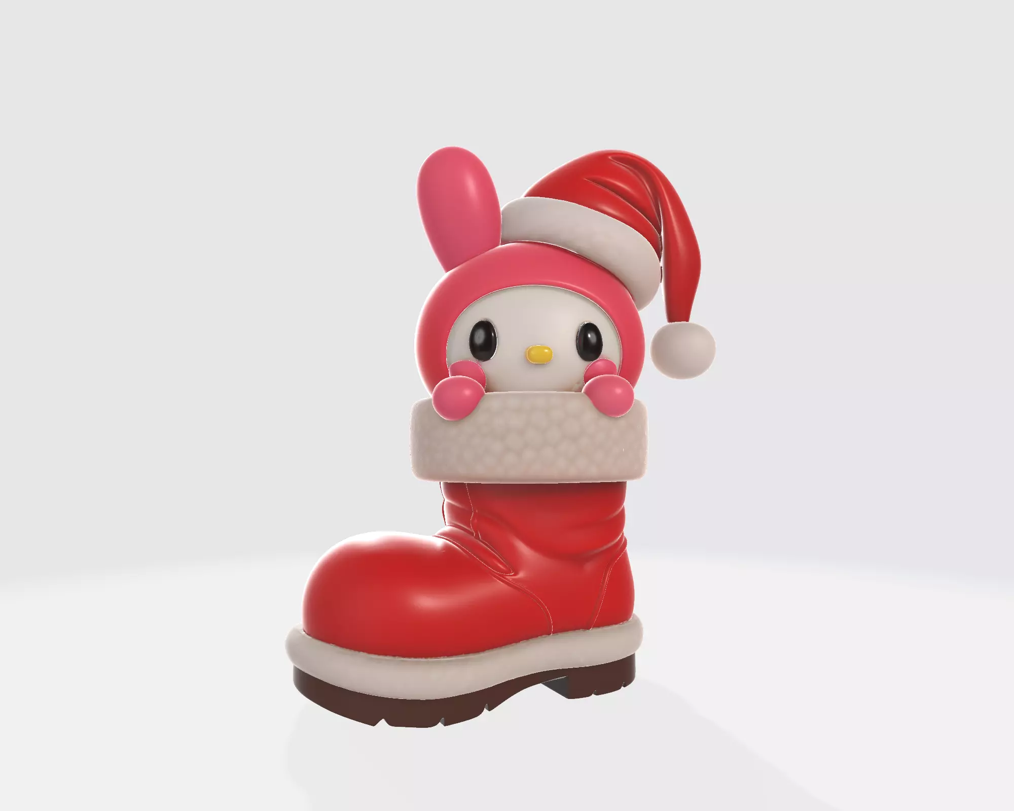 Hello Kitty Christmas Boot Figurine Kawaii Bunny Ornament 3D print model_5