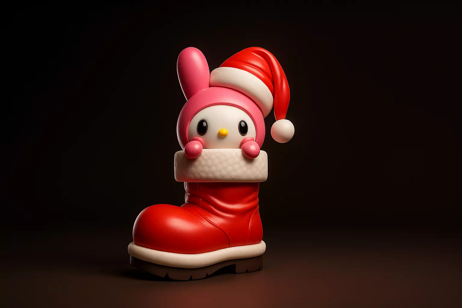 Hello Kitty Christmas Boot Figurine Kawaii Bunny Ornament 3D print model_0
