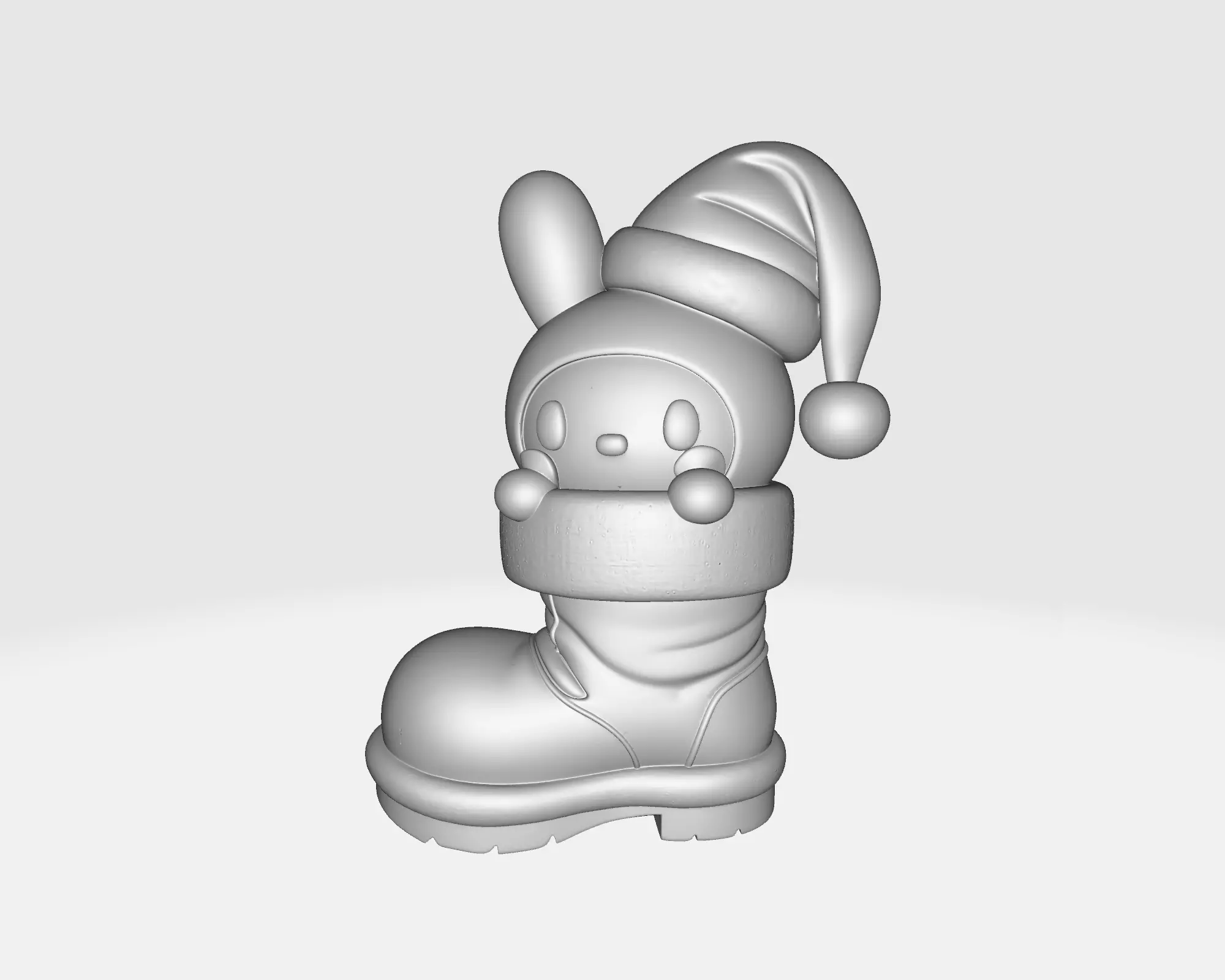 Hello Kitty Christmas Boot Figurine Kawaii Bunny Ornament 3D print model_1