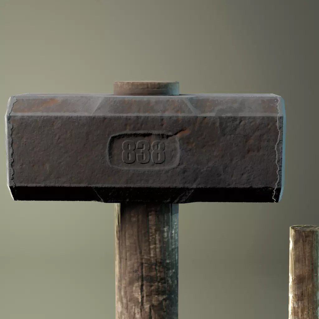 Low Poly Hammer Low-poly 3D model_2