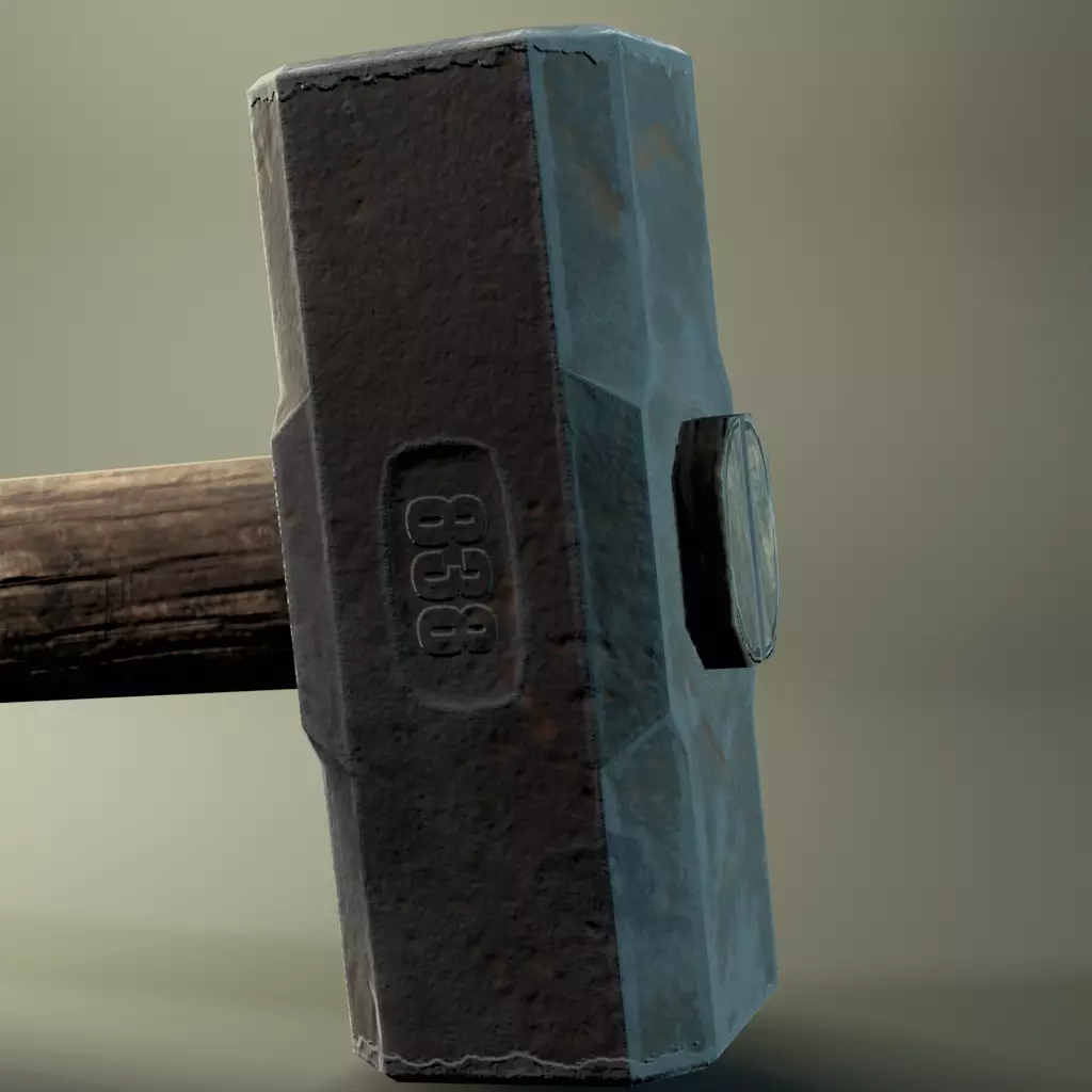 Low Poly Hammer Low-poly 3D model_3