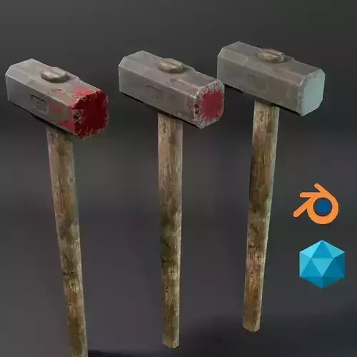 Low Poly Hammer Low-poly 3D model Low Poly Hammer Low-poly 3D model