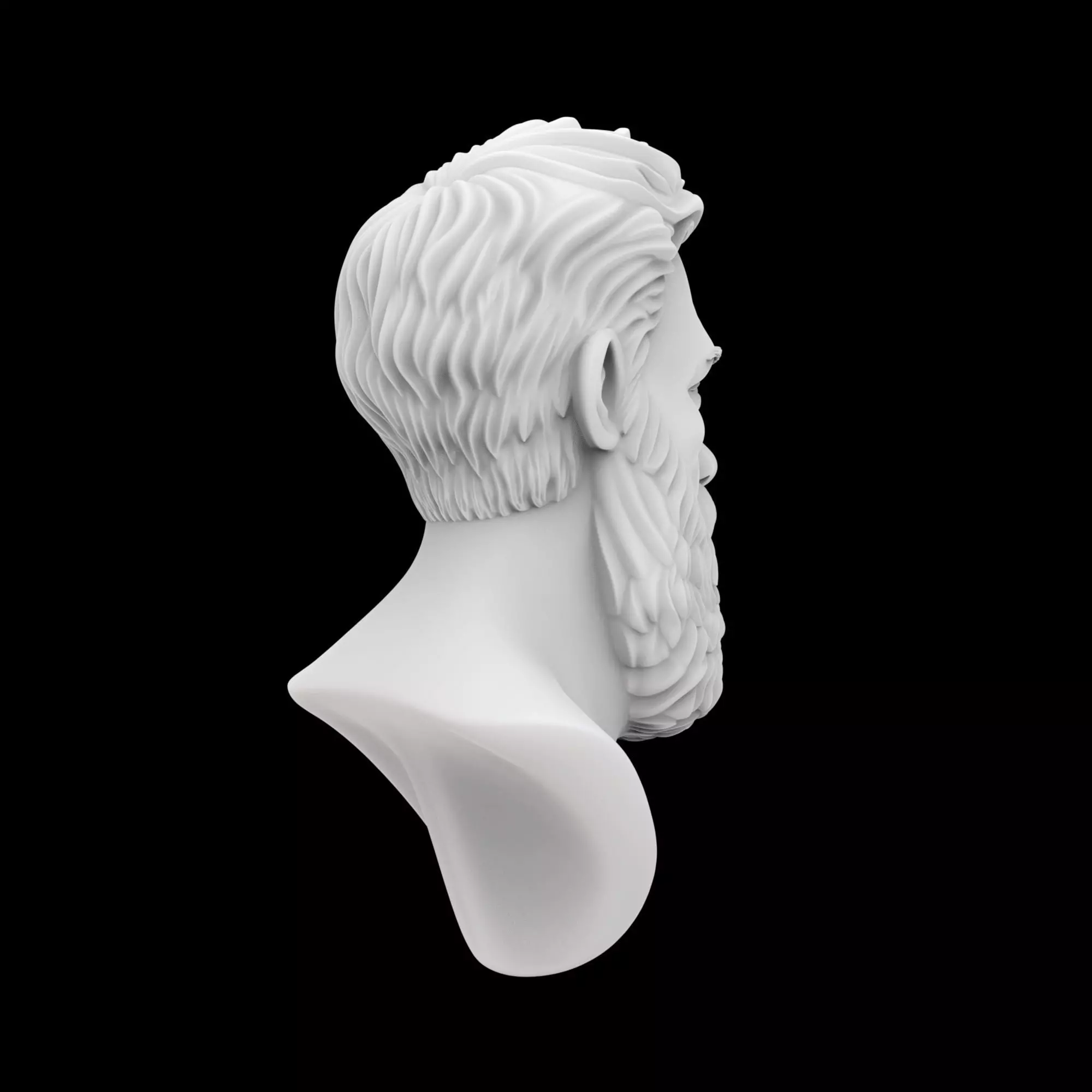Bearded Man Bust 3D Print Model 3D print model_3