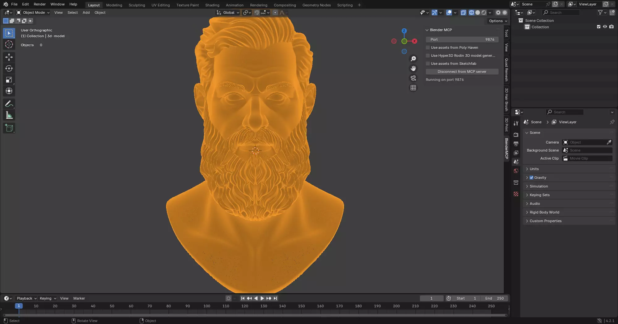 Bearded Man Bust 3D Print Model 3D print model_4