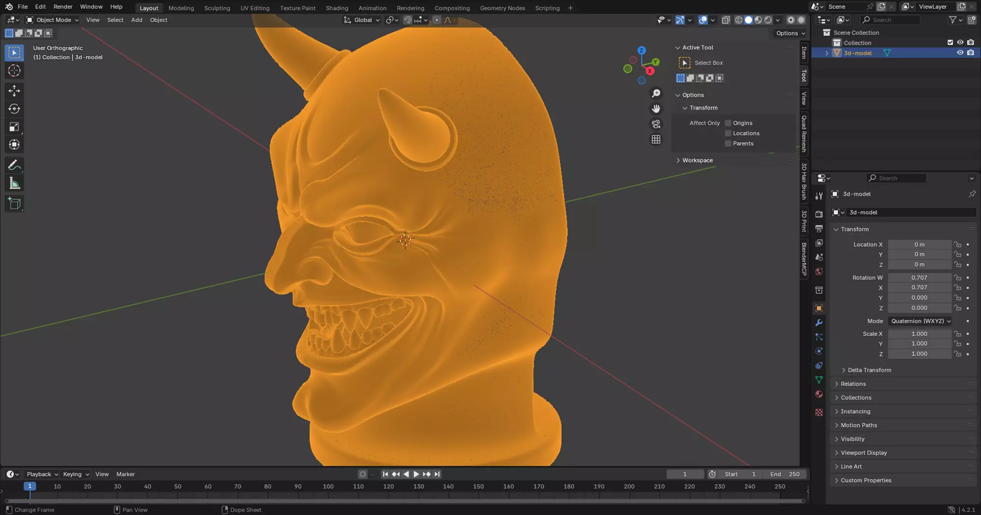 Smiling Devil Mask 3D Print Model 3D print model_4