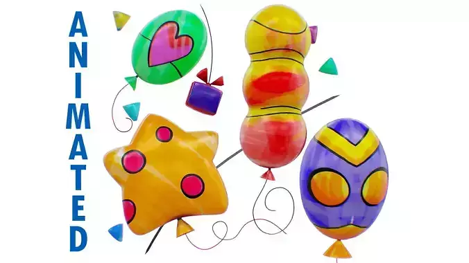 Air Balloon Scenery - Group Balloons Scene - Happy Birthday