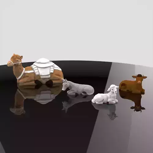 Christmas Manger Birth Pack Camel Ox Sheep Mule Animals 3D print model Christmas Manger Birth Pack Camel Ox Sheep Mule Animals 3D print model