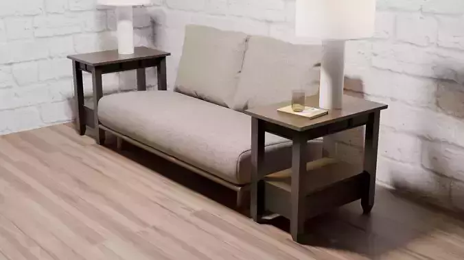 Rustic Oak Sofa Side Table