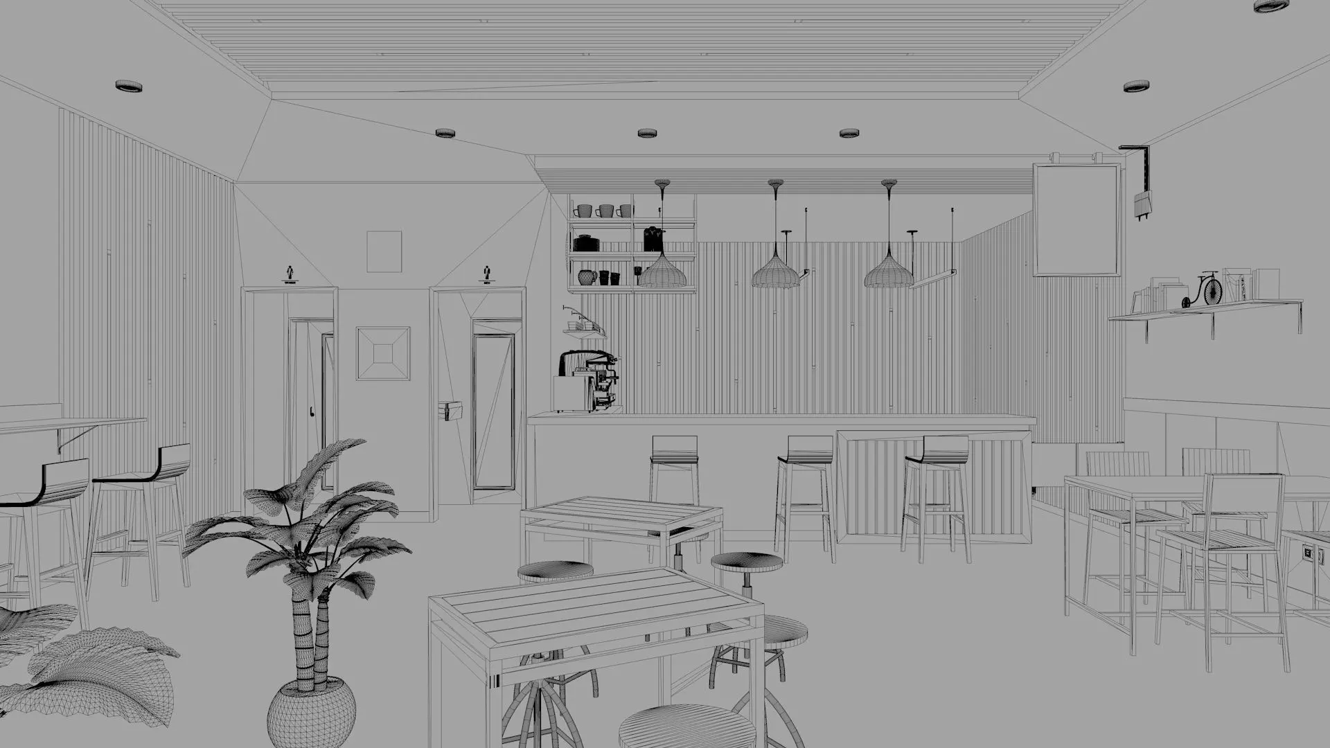 Cafeteria 3D model_11