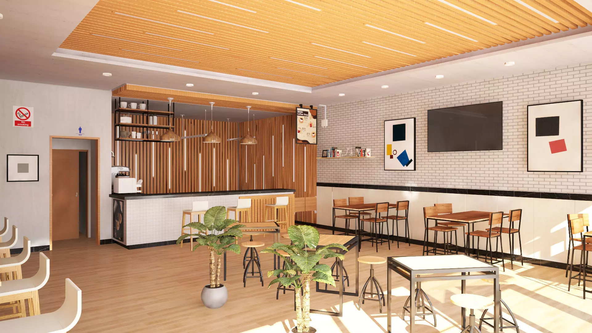 Cafeteria 3D model_0