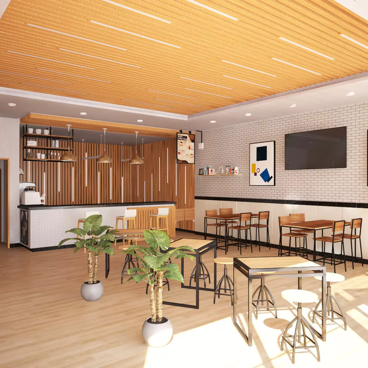 Cafeteria 3D model_2