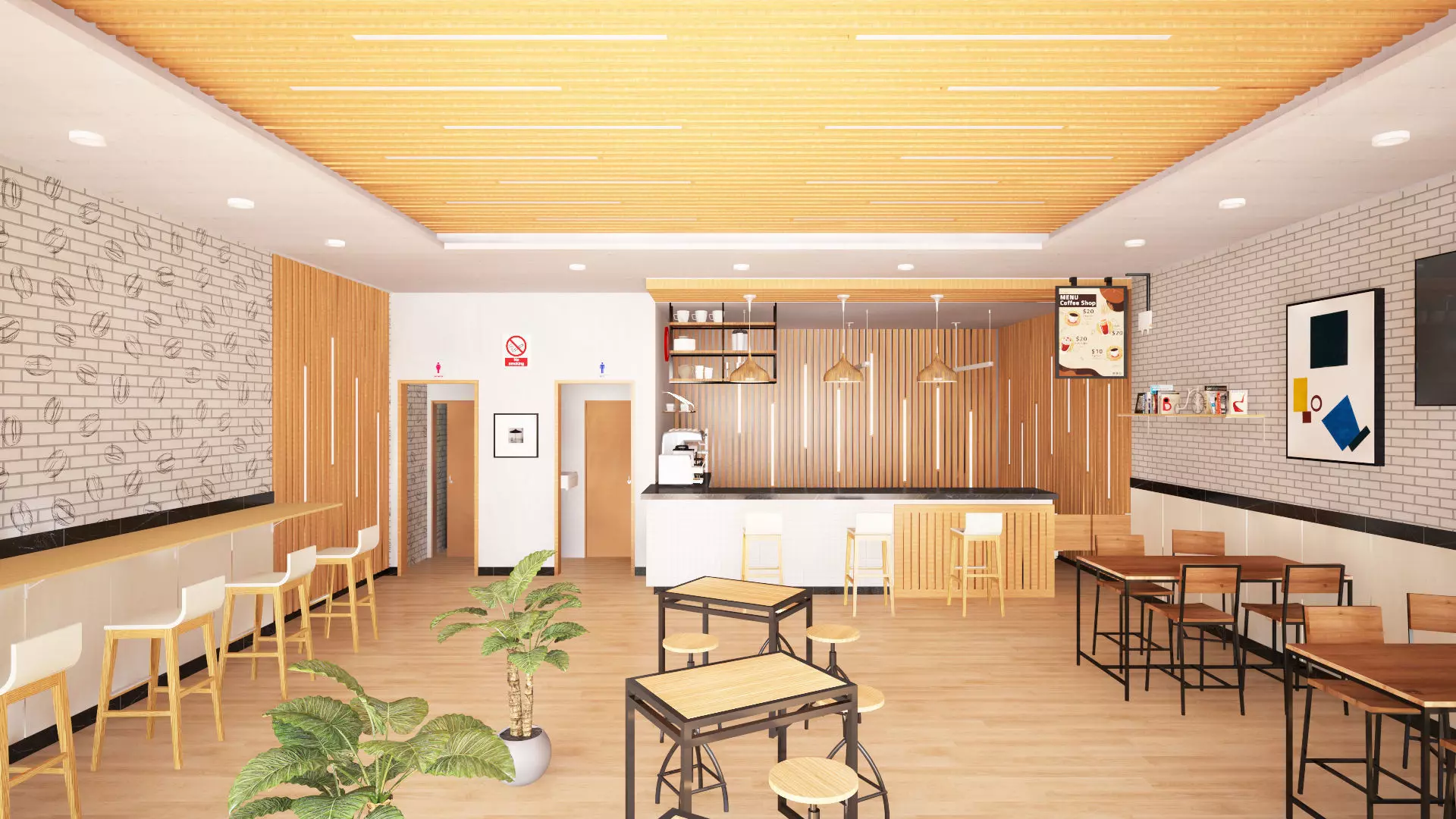 Cafeteria 3D model_3