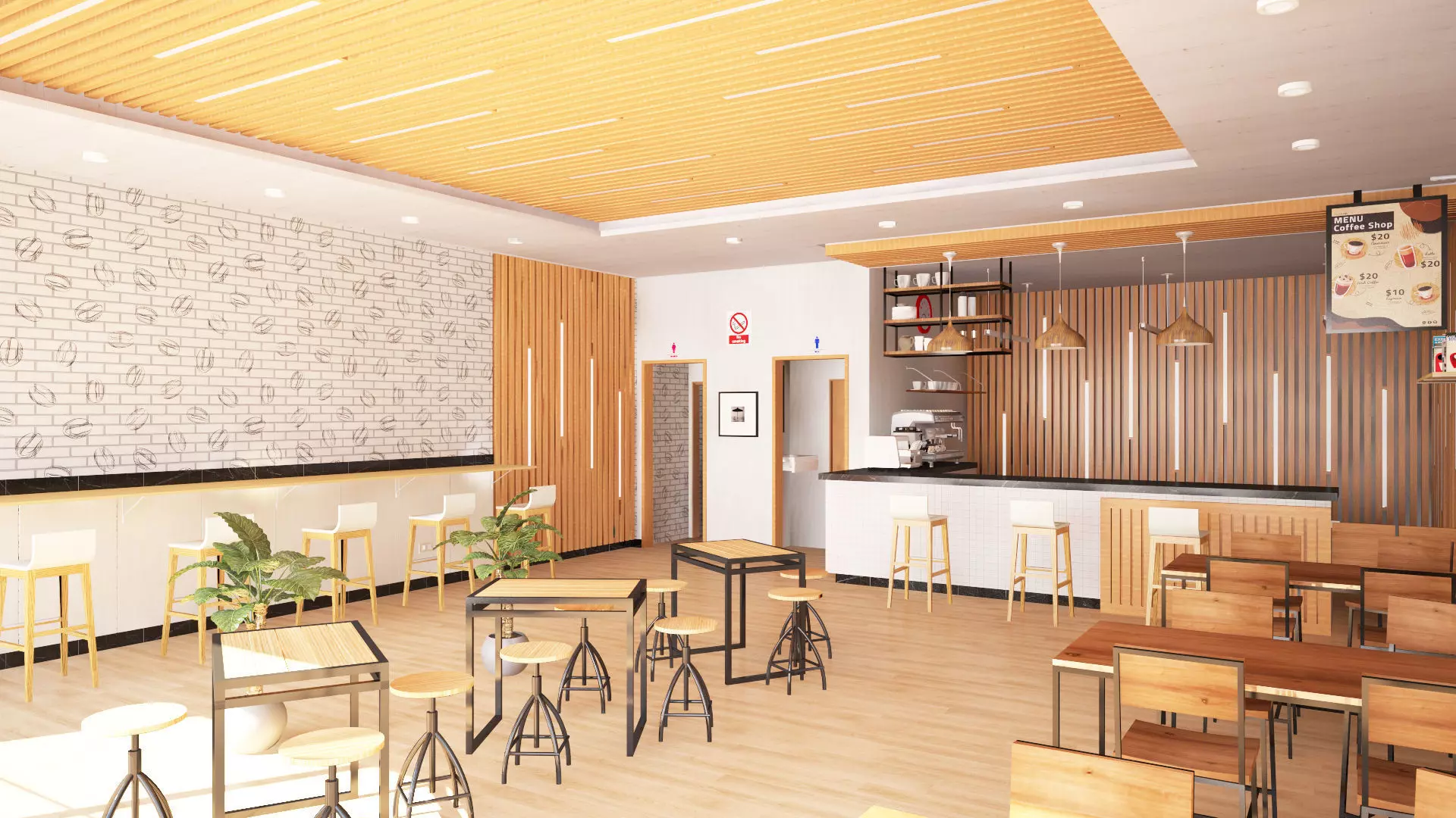 Cafeteria 3D model_4