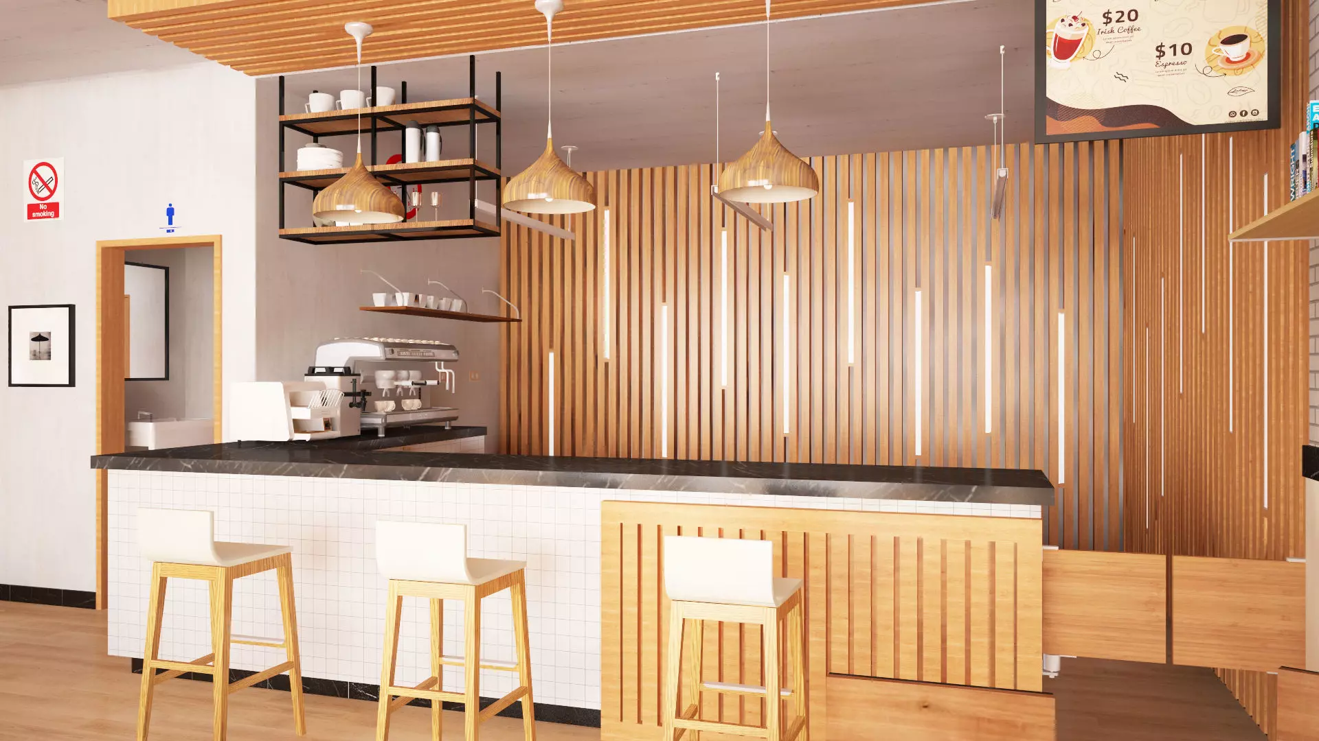 Cafeteria 3D model_7