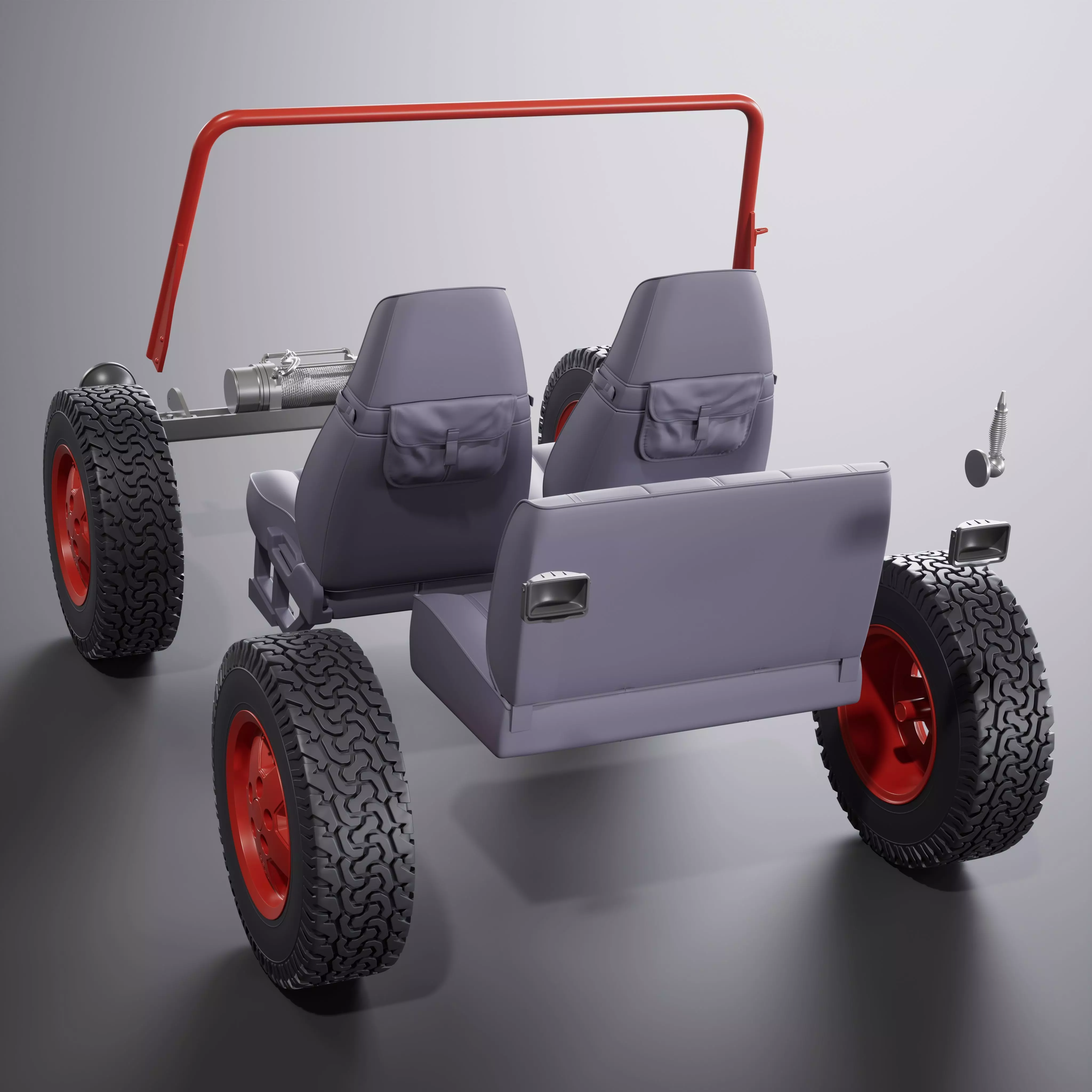 Jurassic Park Jeep conversion parts for Tamiya Jeep Wrangler 3D print model_3