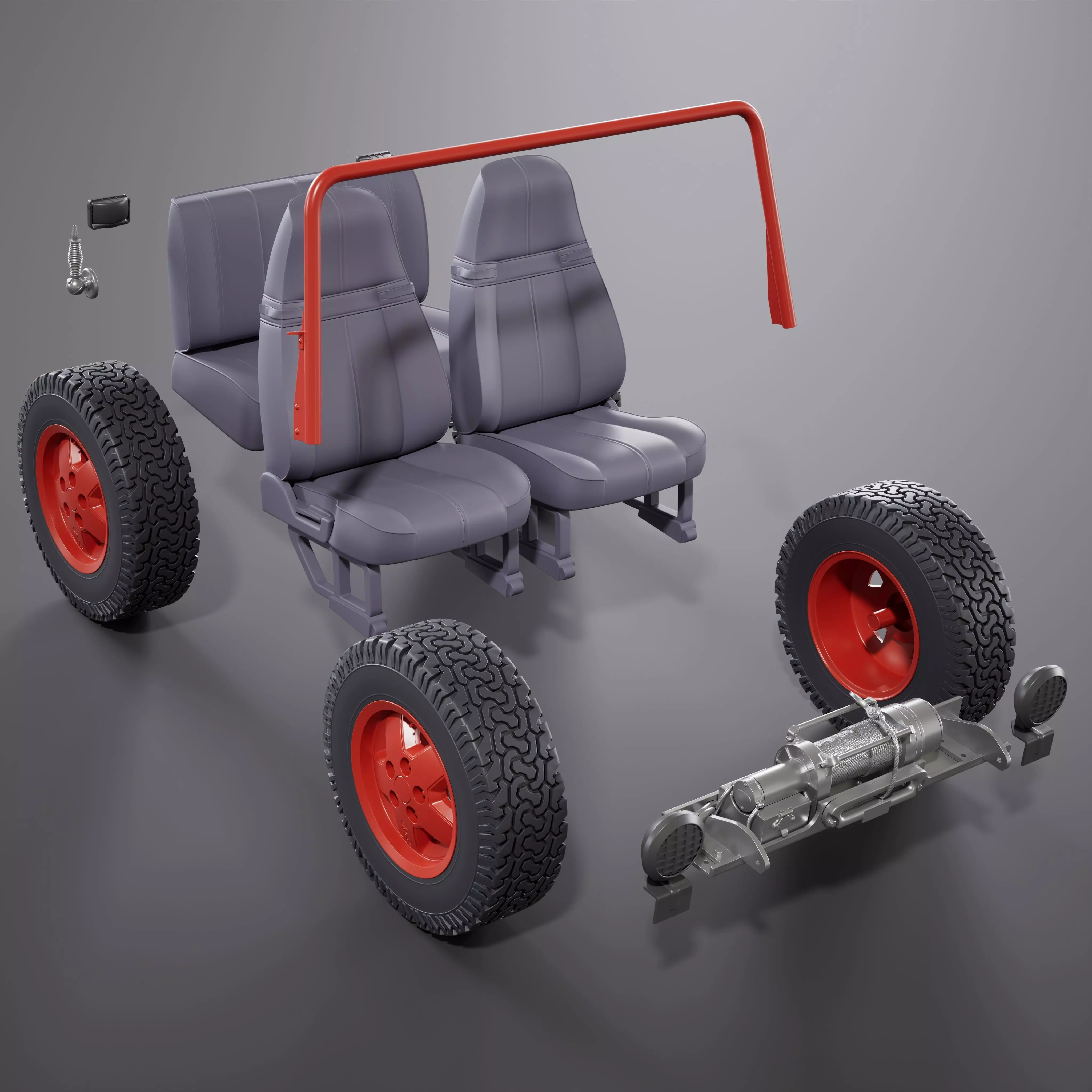 Jurassic Park Jeep conversion parts for Tamiya Jeep Wrangler 3D print model_0