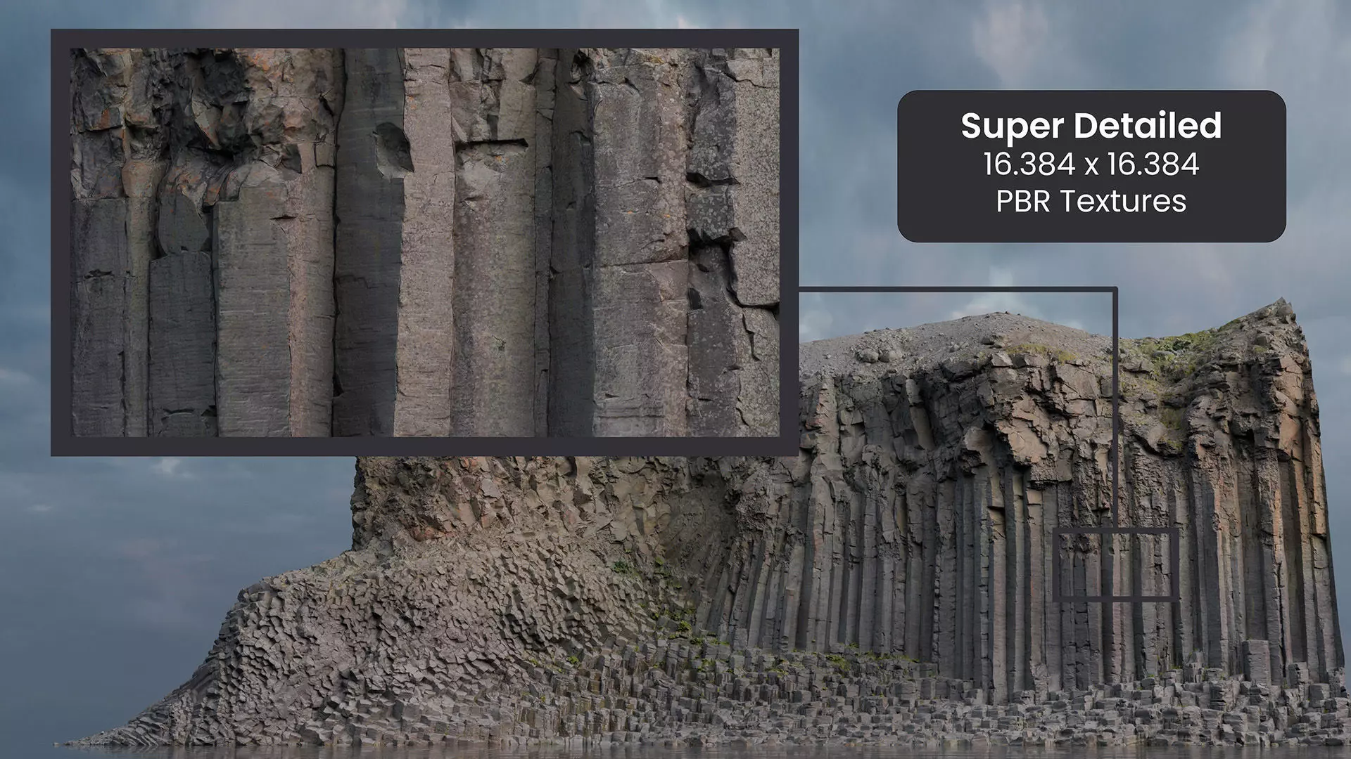 Basalt Cliff Rock Scan D Low-poly 3D model_3