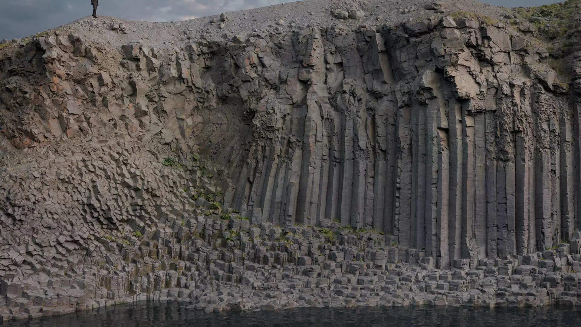 Basalt Cliff Rock Scan D Low-poly 3D model_9