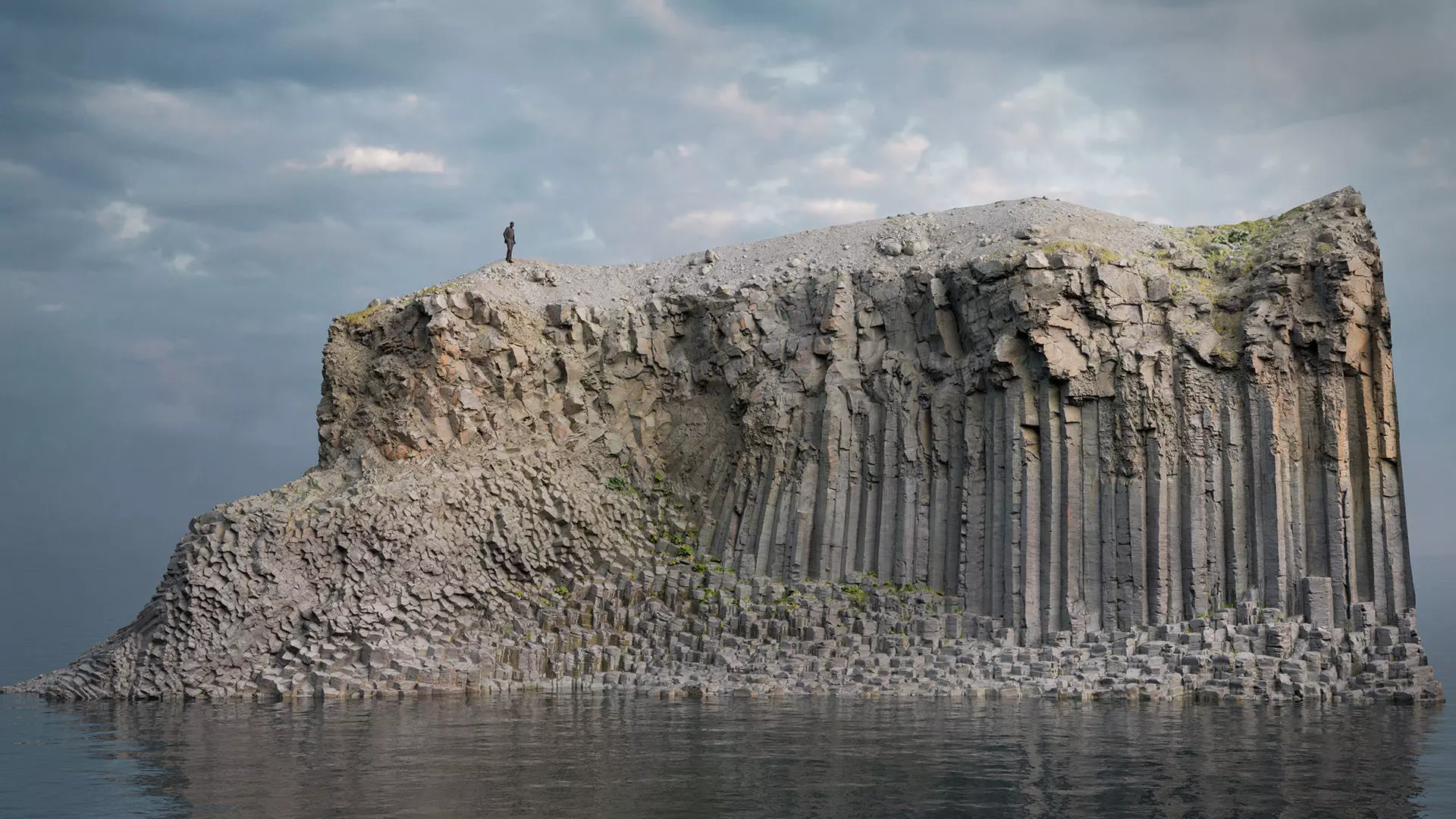 Basalt Cliff Rock Scan D Low-poly 3D model_0