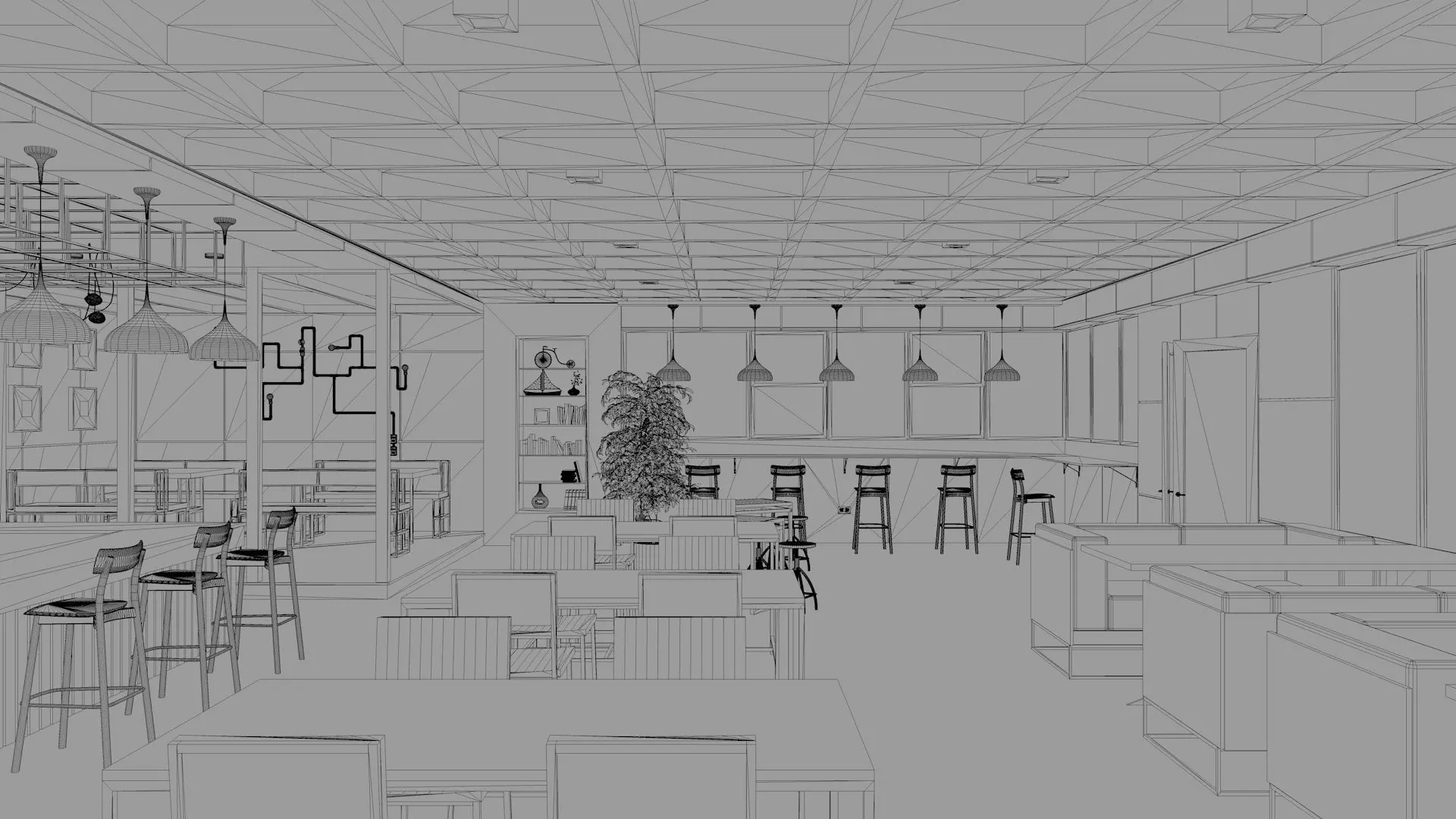 Coffee Shop 3D model_8