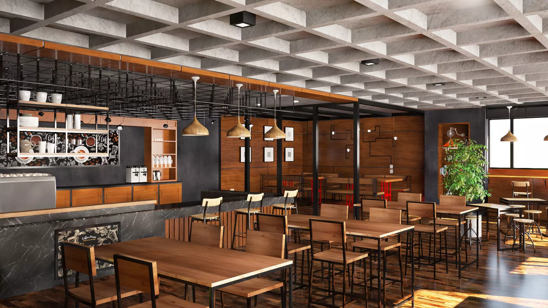 Coffee Shop 3D model_0