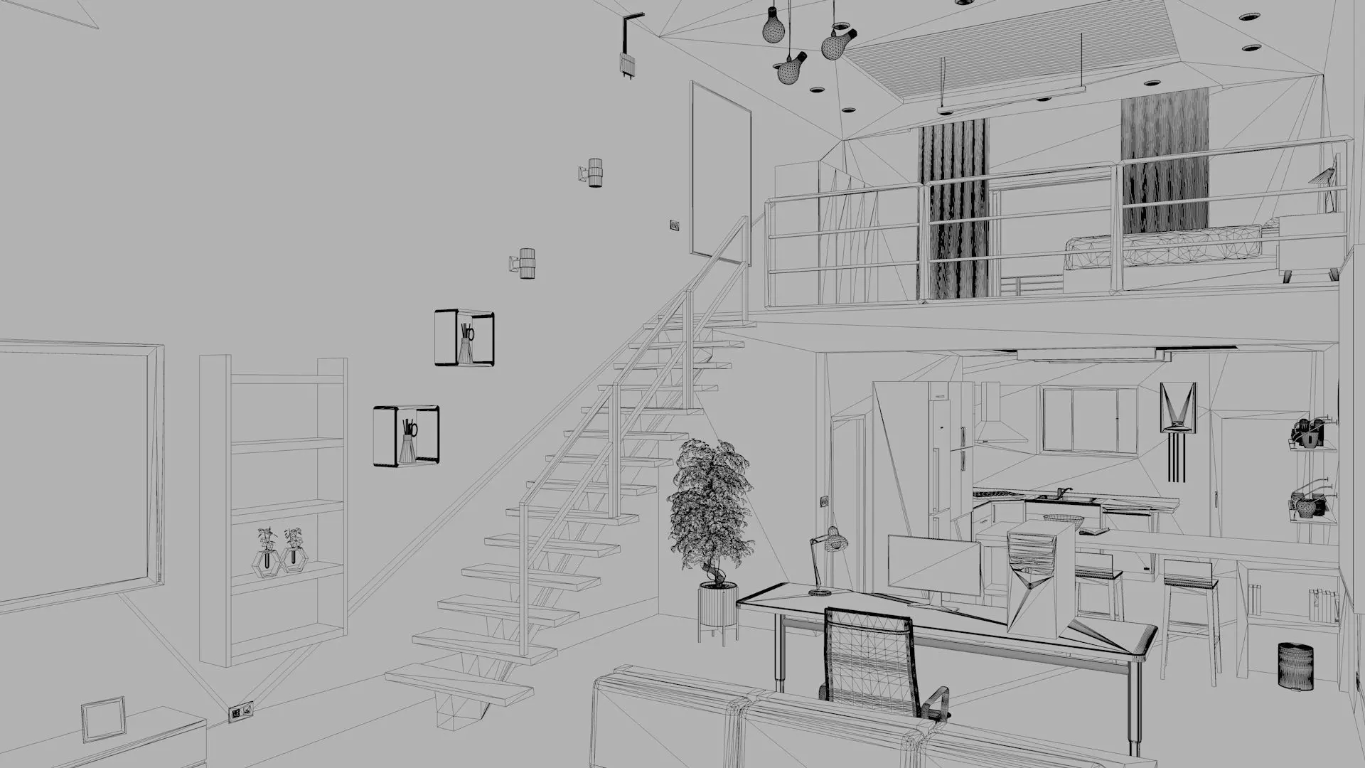 Duplex House Interior 3D model_13