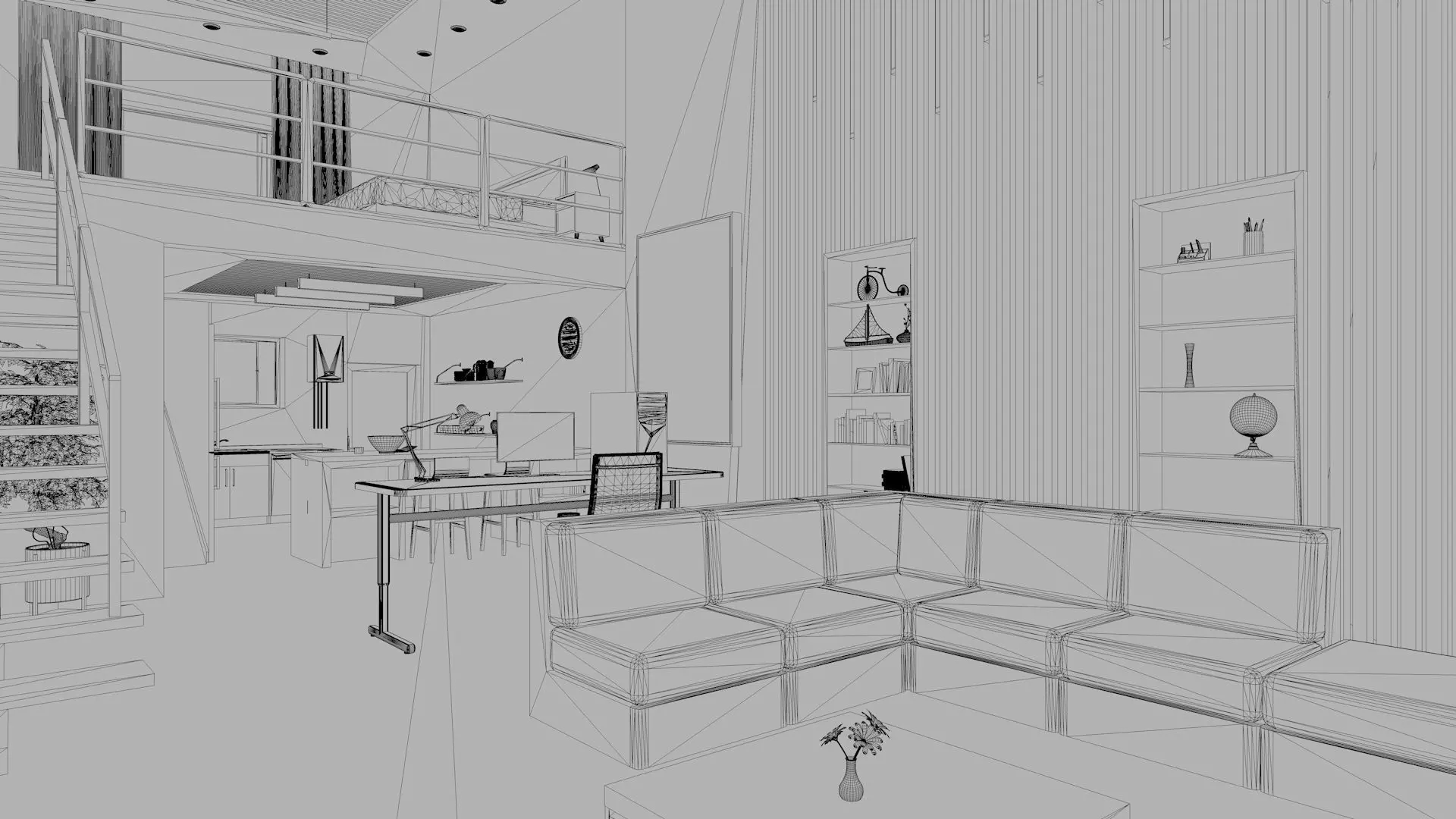 Duplex House Interior 3D model_11