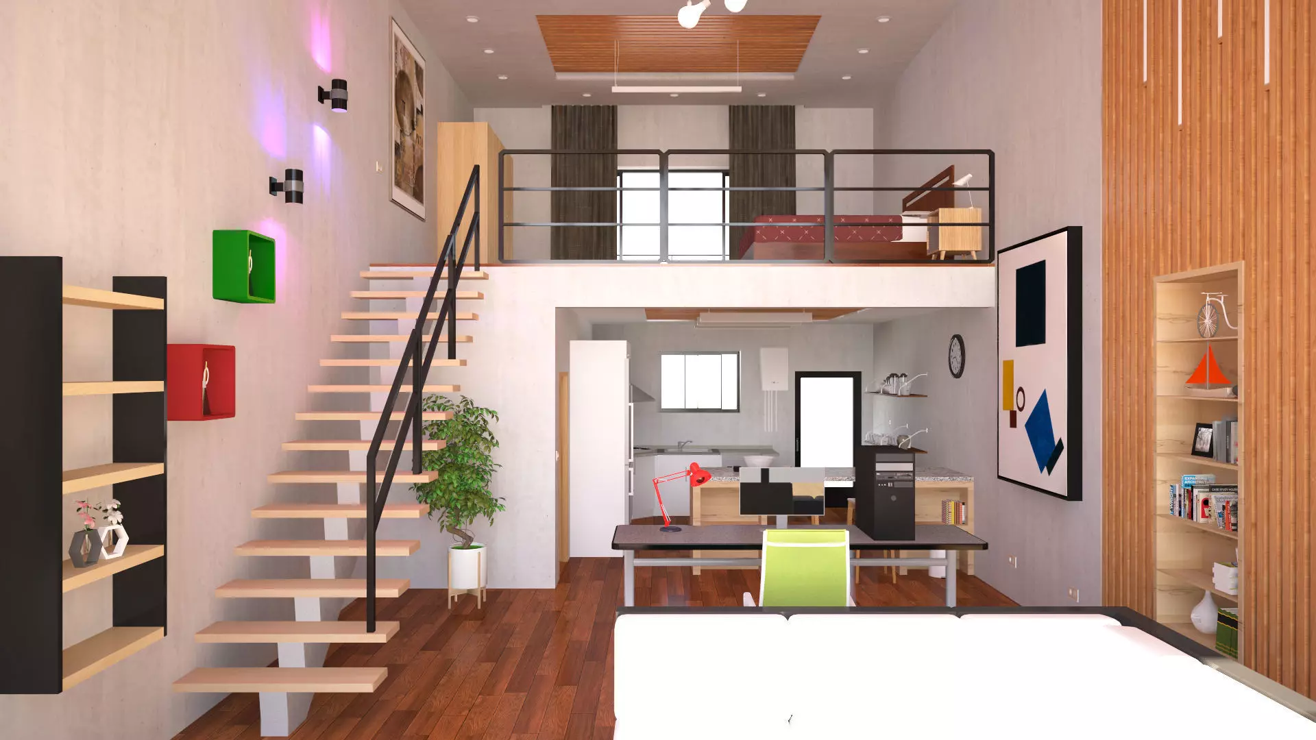 Duplex House Interior 3D model_0