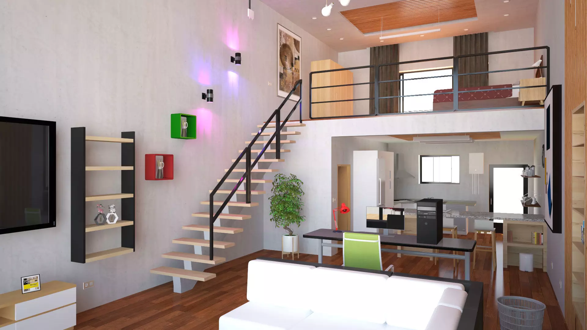 Duplex House Interior 3D model_3