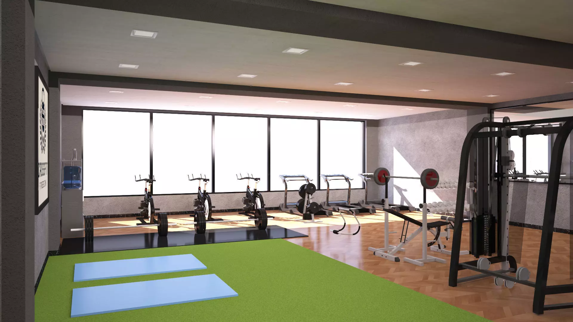 Gym Interior Low-poly 3D model_6