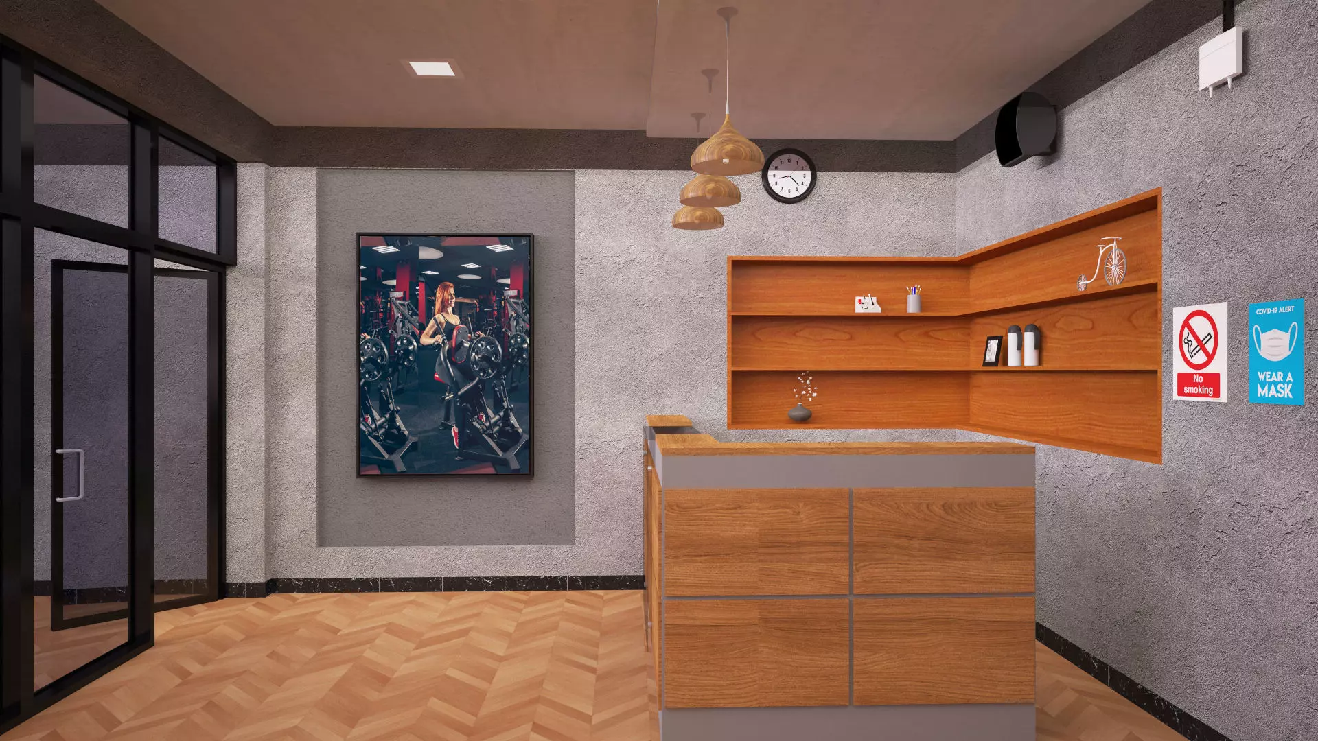 Gym Interior Low-poly 3D model_10