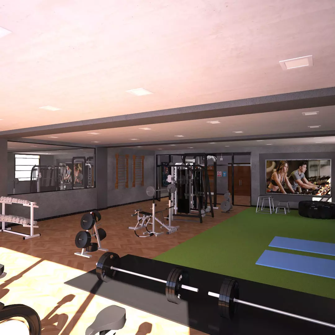 Gym Interior Low-poly 3D model_5