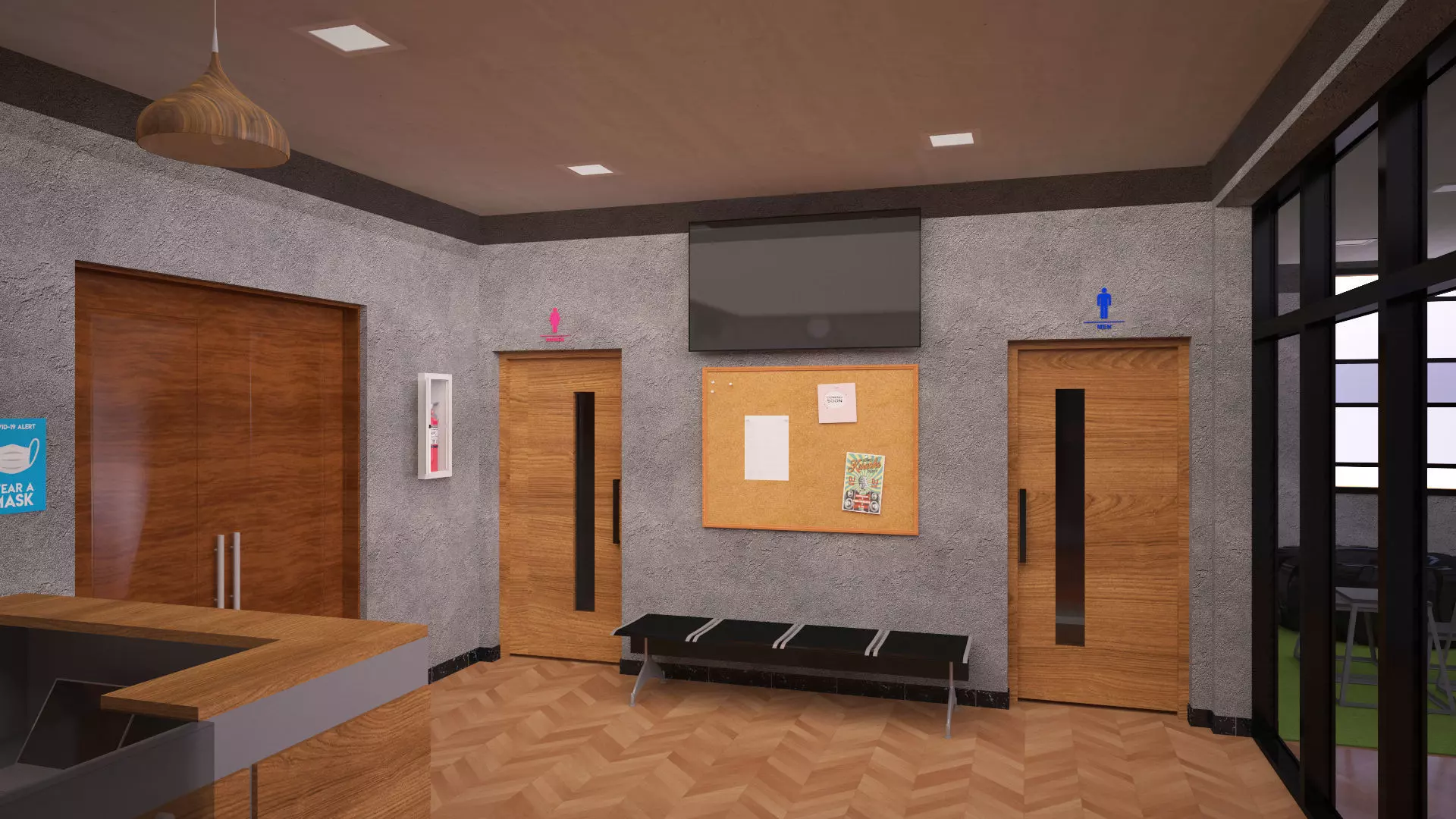 Gym Interior Low-poly 3D model_9