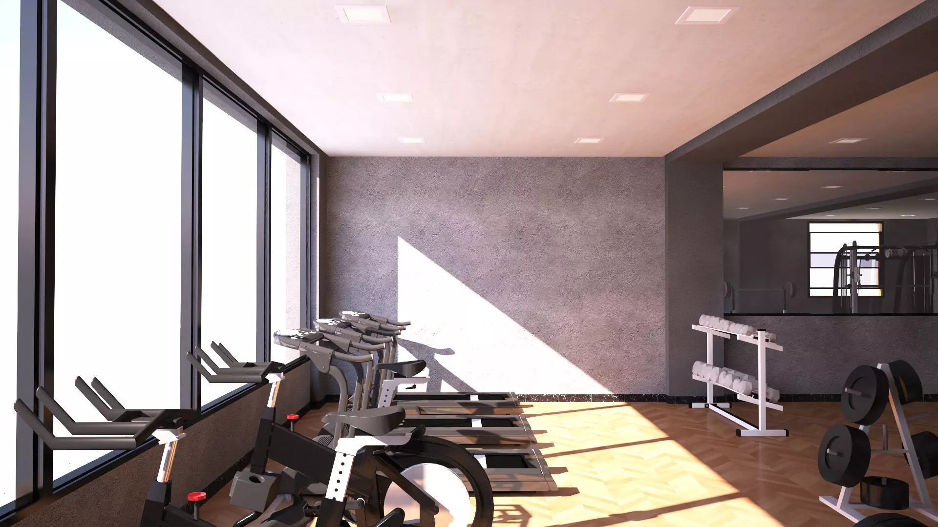 Gym Interior Low-poly 3D model_4