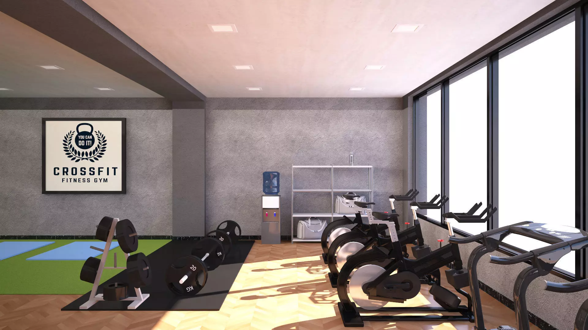 Gym Interior Low-poly 3D model_8