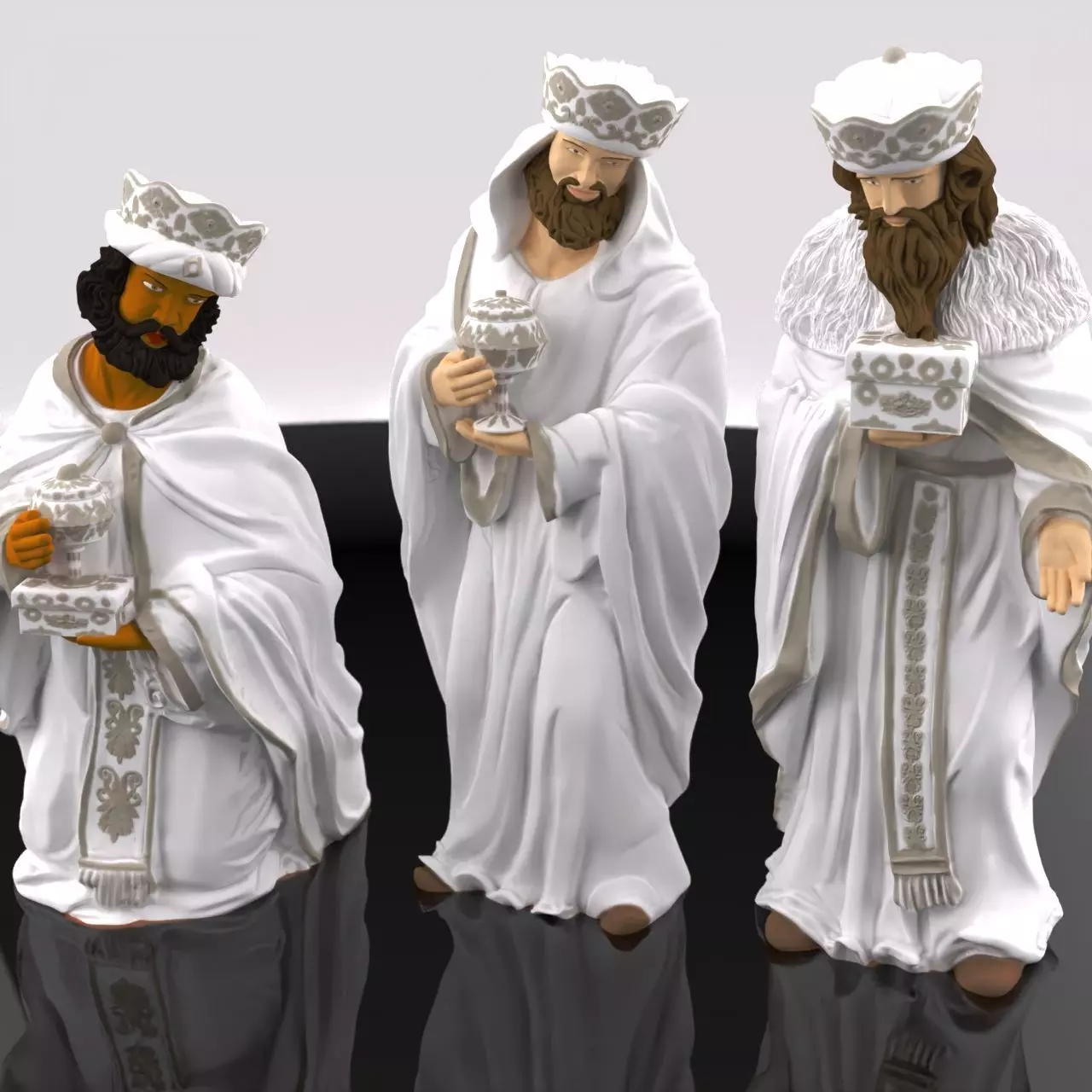 Christmas Crib Birth Pack Three Wise Melchior Caspar Balthazar 3D print model_3