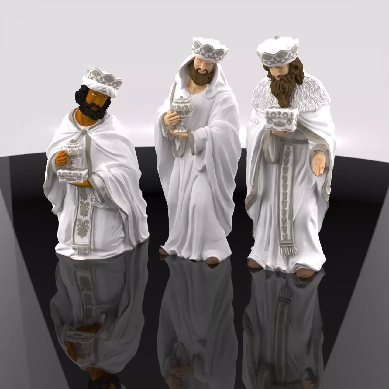Christmas Crib Birth Pack Three Wise Melchior Caspar Balthazar 3D print model_2