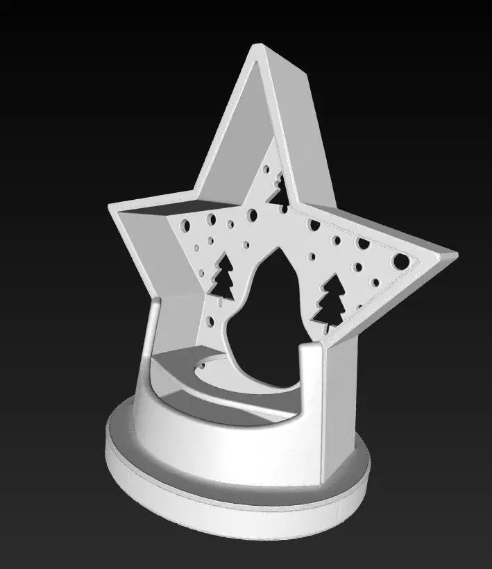 Star Christmas Candle Holder 3D print model_3