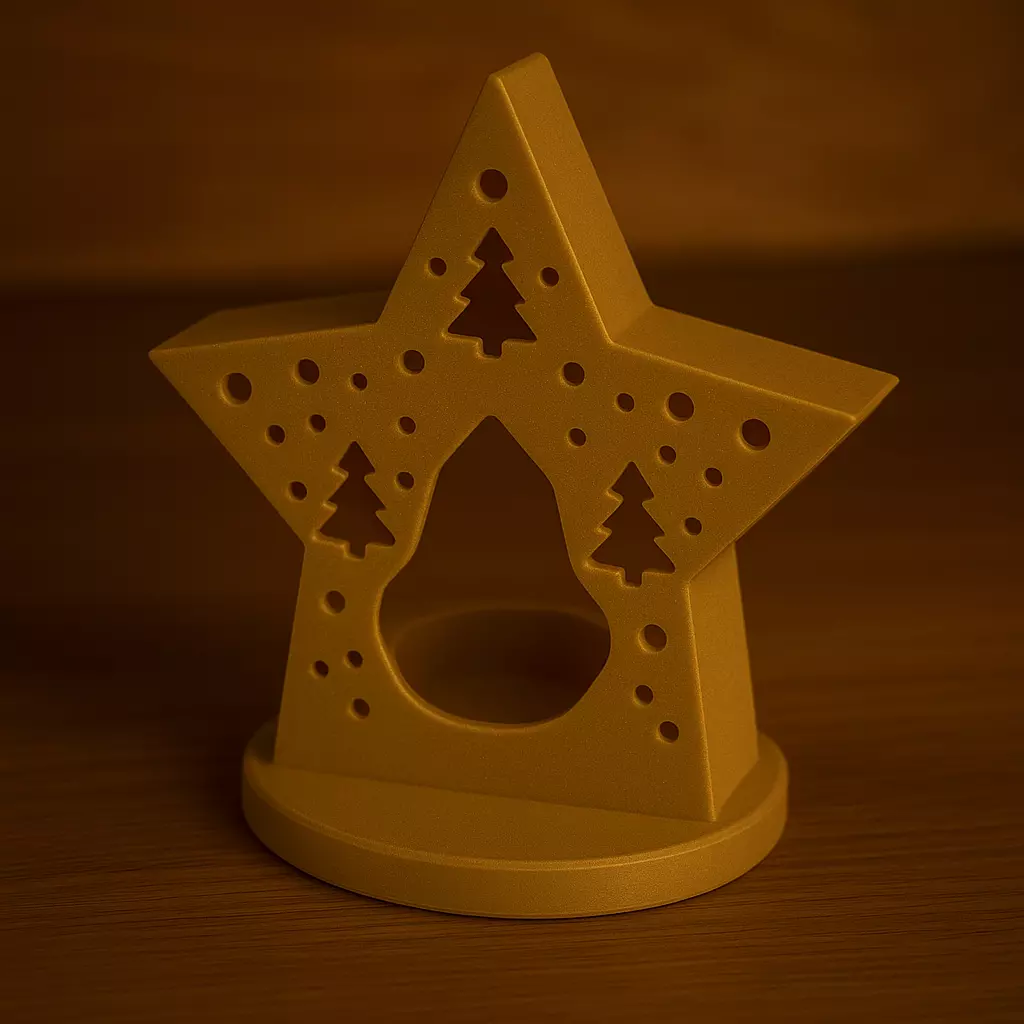 Star Christmas Candle Holder 3D print model_1