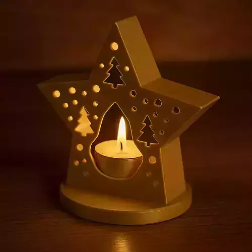 Star Christmas Candle Holder 3D print model Star Christmas Candle Holder 3D print model