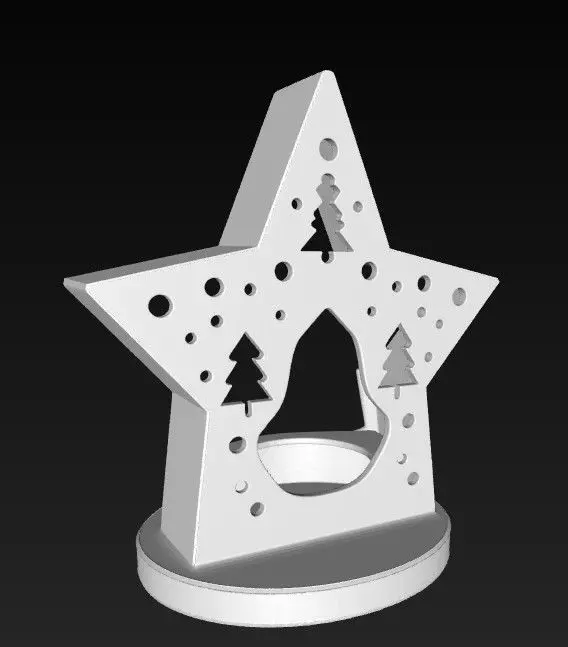 Star Christmas Candle Holder 3D print model_4