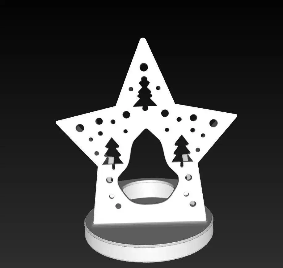 Star Christmas Candle Holder 3D print model_2